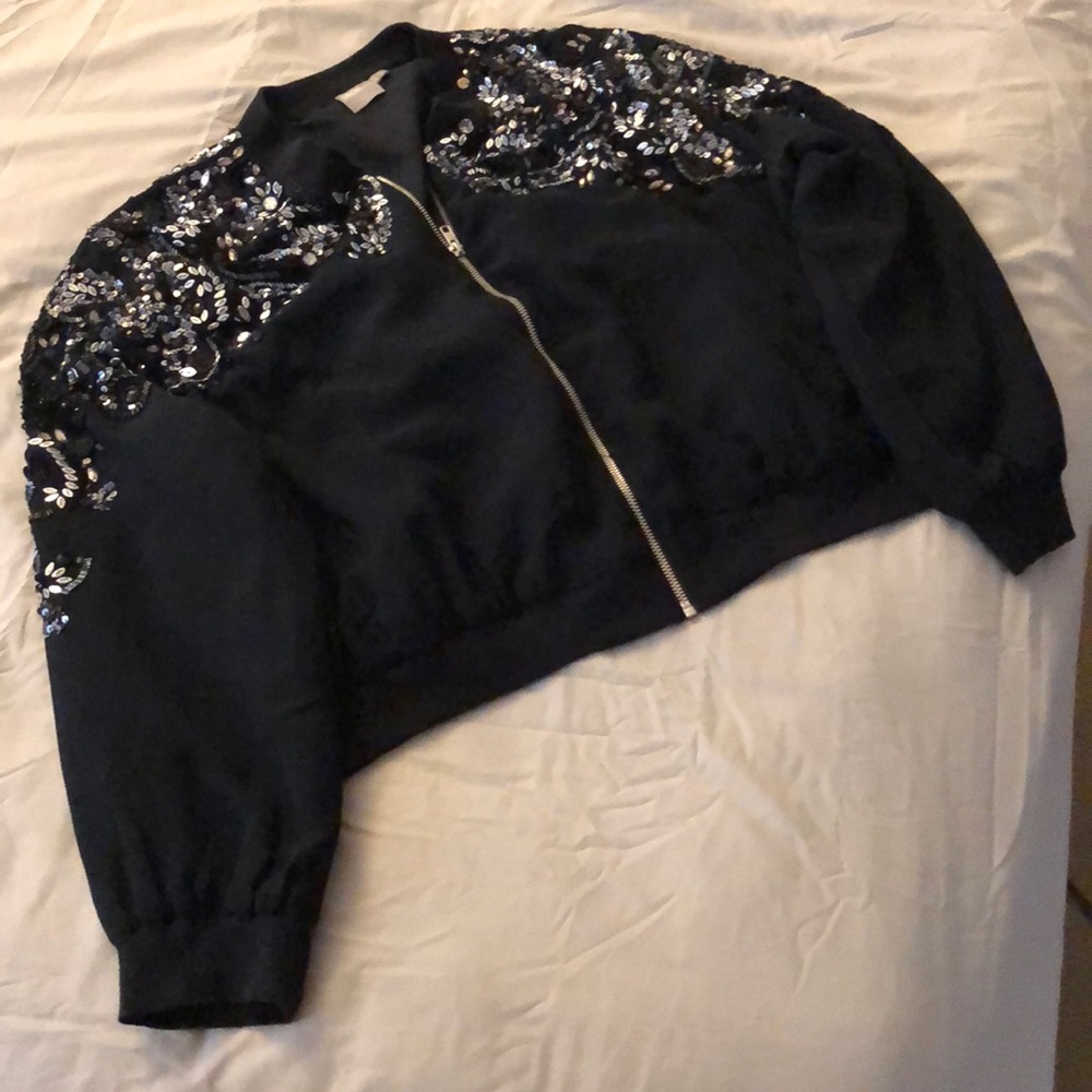ASOS beaded detail bomber jacket